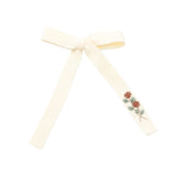 Josie Floral Embroidered Ribbed Knit Longtail Clip