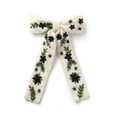 Celesse Velvet Hand Embroidered Beaded Longtail Clip