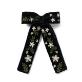 Celesse Velvet Hand Embroidered Beaded Longtail Clip