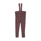 Home Garden Lace Trim Collared Blouse & Knit Suspender Leggings Set