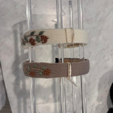 Josie Floral Embroidered Ribbed Knit Headband
