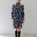Lilac Floral Printed Cord Dress