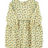 Yellow Checkered Dress with Flowers