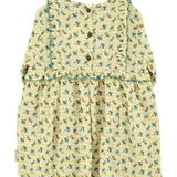 Yellow Checkered Dress with Flowers