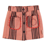 Pink and Black Striped Skirt