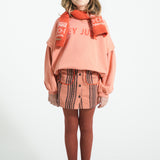 Pink and Black Striped Skirt