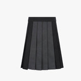LP Embroidered Turtleneck & Two-tone Pleated Skirt Set