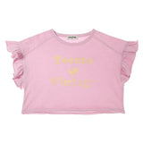 "Tocoto Vintage" Cropped Ruffle Tee