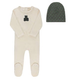 Boys Velour Plaid Bear Collection Footie