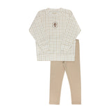 Beige Plaid Sheep Collection Lounge Set