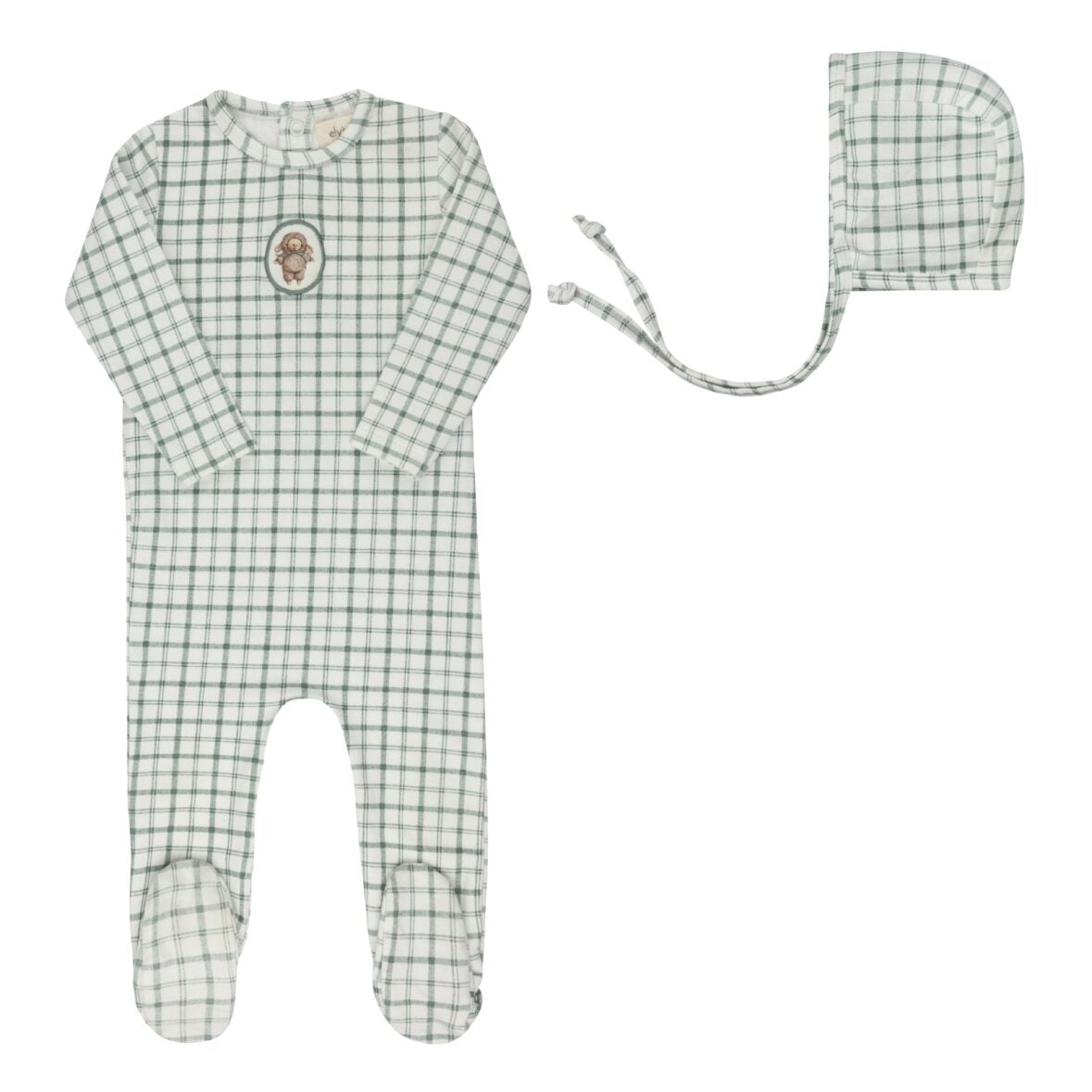 Blue Plaid Sheep Collection Footie