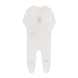 Pink Velour Center Floral Collection Footie