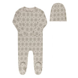 Tan Floral Plaid Collection Footie