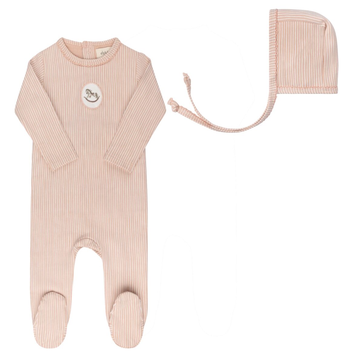 Pink Rocking Horse Footie