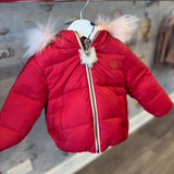 Pink Cherry/Red Reversible Down Puffer Coat