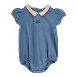 Puff Sleeve Polo Romper Sports Club