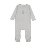 Blue Sailor Stripe Footie