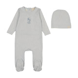 Blue Sailor Stripe Footie
