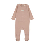 Pink Grid Print Footie
