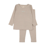 Oat Grid Print Lounge Set