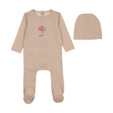 Gingham Flower Footie