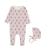 Pink Bear Pajama Footie