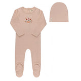 Pink Floral Stripe Collection Footie