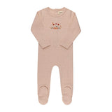 Pink Floral Stripe Collection Footie