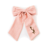 Felicity Summer Soirée Linen Floral Embroidered Longtail Clip