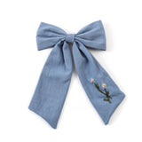 Felicity Summer Soirée Linen Floral Embroidered Longtail Clip