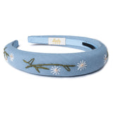 Felicity Summer Soirée Linen Floral Embroidered Headband