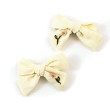 Felicity Summer Soirée Linen Floral Embroidered Double Clip Set