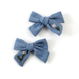 Felicity Summer Soirée Linen Floral Embroidered Double Clip Set