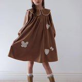 Scattered Applique Cord Dress