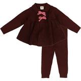 Knit Jacket Set with Contrast Bows
