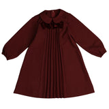 Neck Bow Pleated Dress