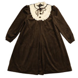 Velvet Dress with Lace Bib