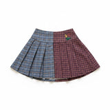 1984 Patchwork Plaid Pleated Skirt