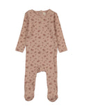 Dusty Pink Garden Cluster Print Footie