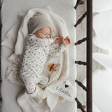 Cream/Blue Garden Cluster Print Footie