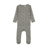 Light Blue Garden Cluster Print Footie