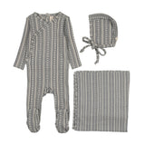 Pale Blue Linear Print Footie