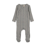 Pale Blue Linear Print Footie