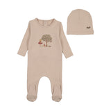 Pink Illustrated Image Footie + Beanie