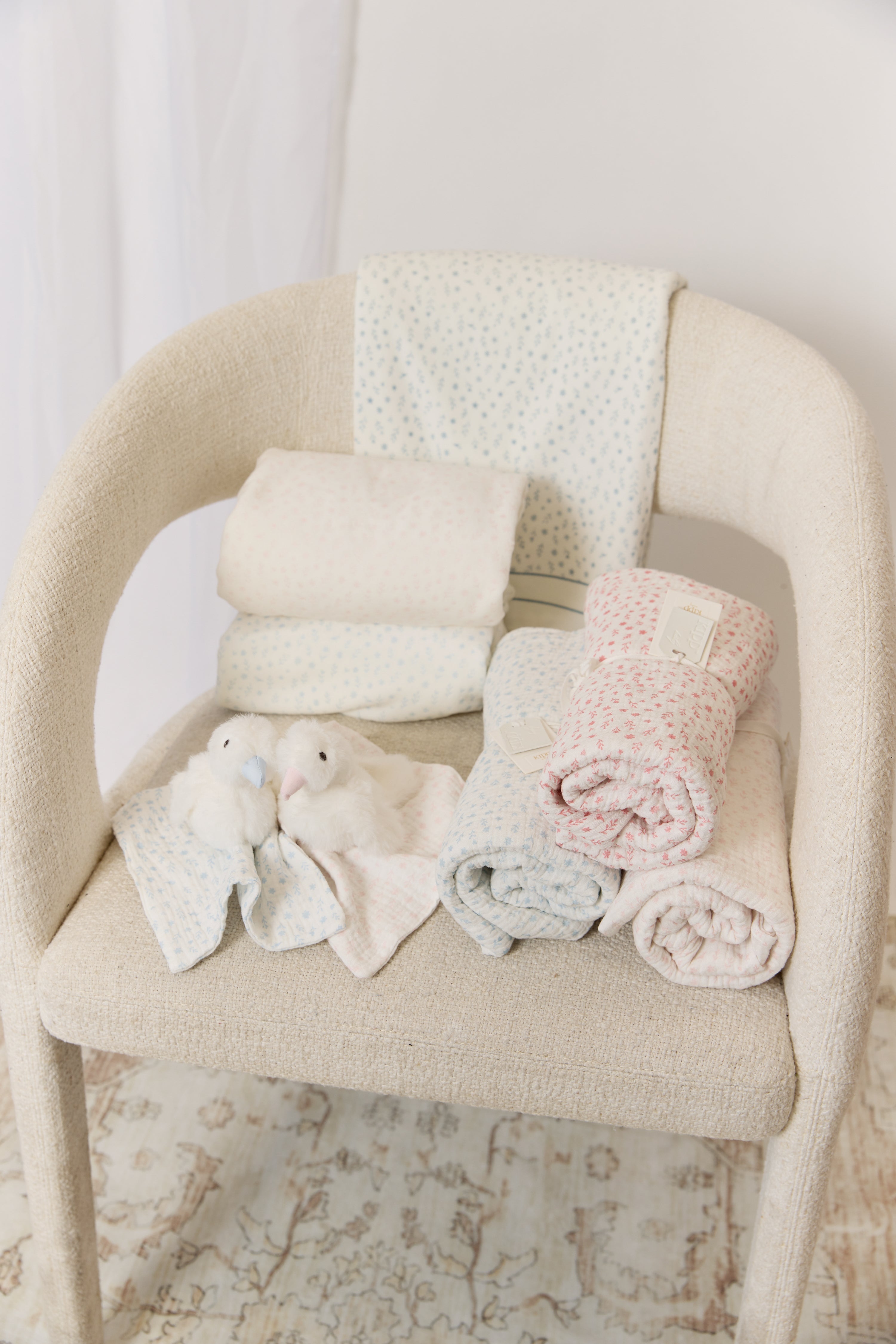 Kipp Baby Whispering Blooms Layette Set in Rose