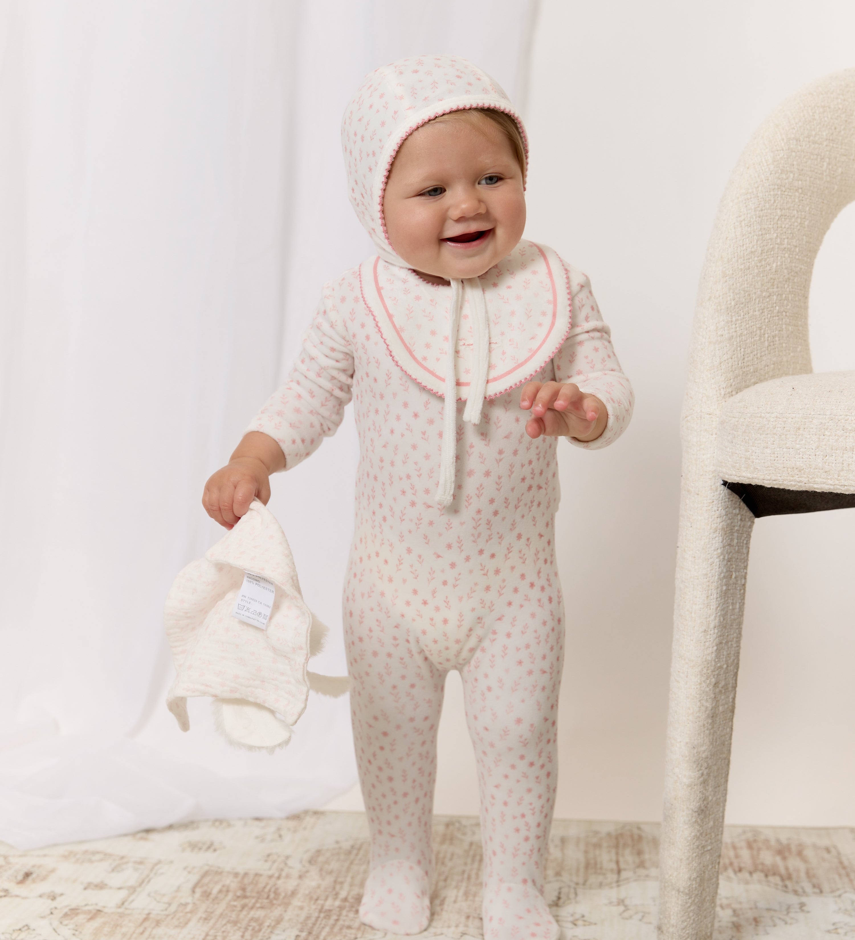 Kipp Baby Whispering Blooms Layette Set in Rose