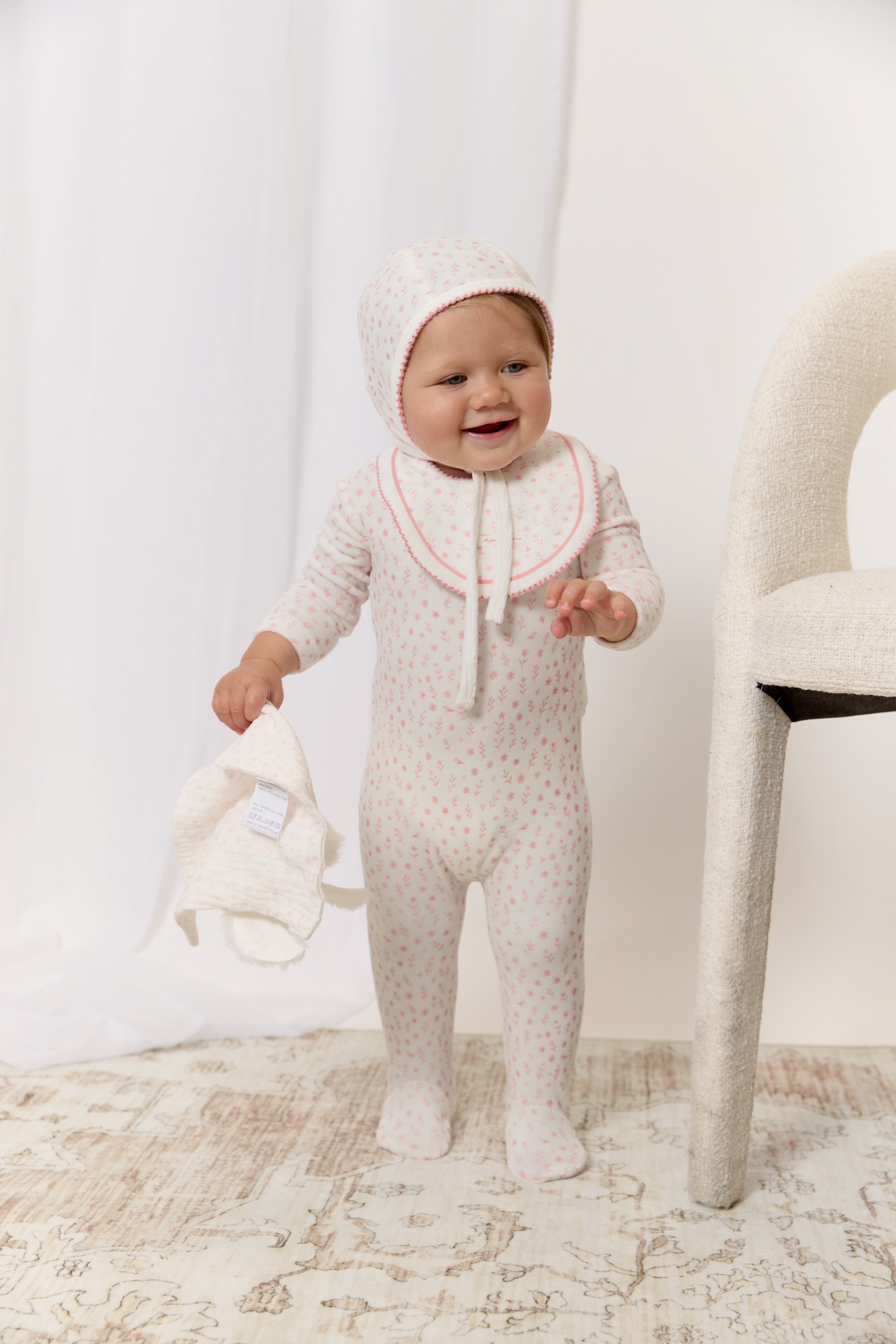 Kipp Baby Whispering Blooms Layette Set in Rose