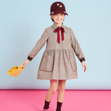Bow Embellished Prince of Wales Dress