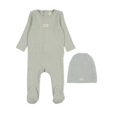 Pointelle Bebe Footie - Seafoam