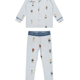 Grey/Blue Crew Bear Grandpa Pajama Set